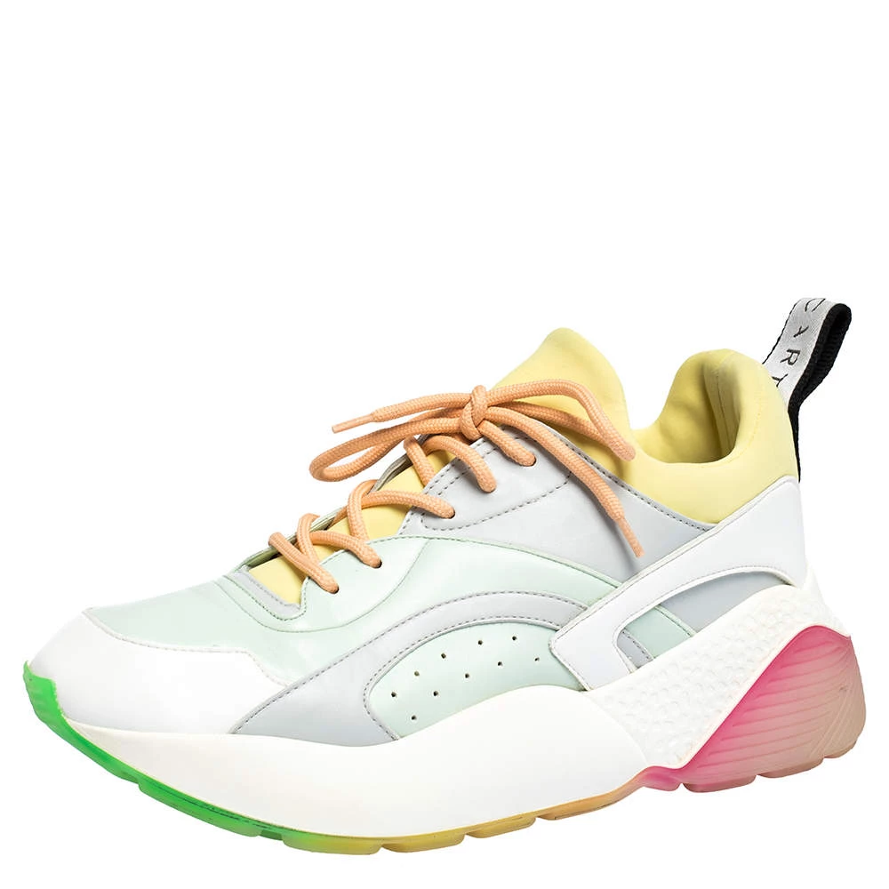 Stella McCartney Multicolor Faux Leather And Stretch Fabric Eclypse Sneakers Size 39 For Women 3 Stella McCartney Multicolor Faux Leather And Stretch Fabric Eclypse Sneakers Size 39 For Women