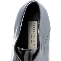 Stella McCartney Metallic Silver Faux Leather Elyse Platform Low Top Sneakers Size 35.5 For Women -Stella McCartney Sales luxury women stella mccartney used shoes p306248 002