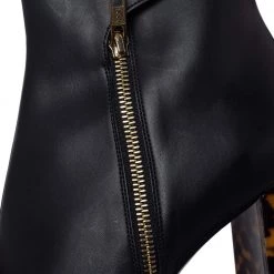 Stella McCartney Black Faux Leather Block Heel Ankle Booties Size 41 For Women -Stella McCartney Sales luxury women stella mccartney used shoes p309117 005