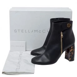 Stella McCartney Black Faux Leather Block Heel Ankle Booties Size 41 For Women -Stella McCartney Sales luxury women stella mccartney used shoes p309117 009