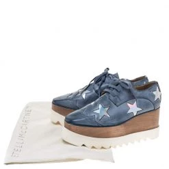 Stella McCartney Blue Faded Effect Faux Leather Elyse Star Platform Derby Size 37 For Women -Stella McCartney Sales luxury women stella mccartney used shoes p309158 009