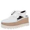 Stella McCartney White Faux Leather Elyse Cut Out Platform Sneakers Size 38.5 For Women -Stella McCartney Sales luxury women stella mccartney used shoes p310547 004