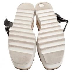 Stella McCartney Black Faux Leather Creeper Platform Ankle Strap Sandals Size 39 For Women -Stella McCartney Sales luxury women stella mccartney used shoes p312781 008