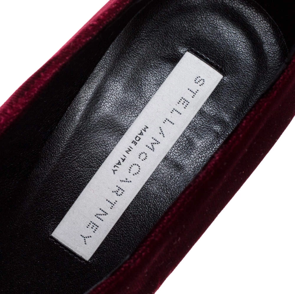 Stella McCartney Maroon Velvet V Neck Pointed Toe Pumps Size 37 For Women 9 Stella McCartney Maroon Velvet V Neck Pointed Toe Pumps Size 37 For Women - Image 7