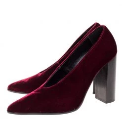 Stella McCartney Maroon Velvet V Neck Pointed Toe Pumps Size 37 For Women 13 Stella McCartney Maroon Velvet V Neck Pointed Toe Pumps Size 37 For Women -Stella McCartney Sales luxury women stella mccartney used shoes p315932 007