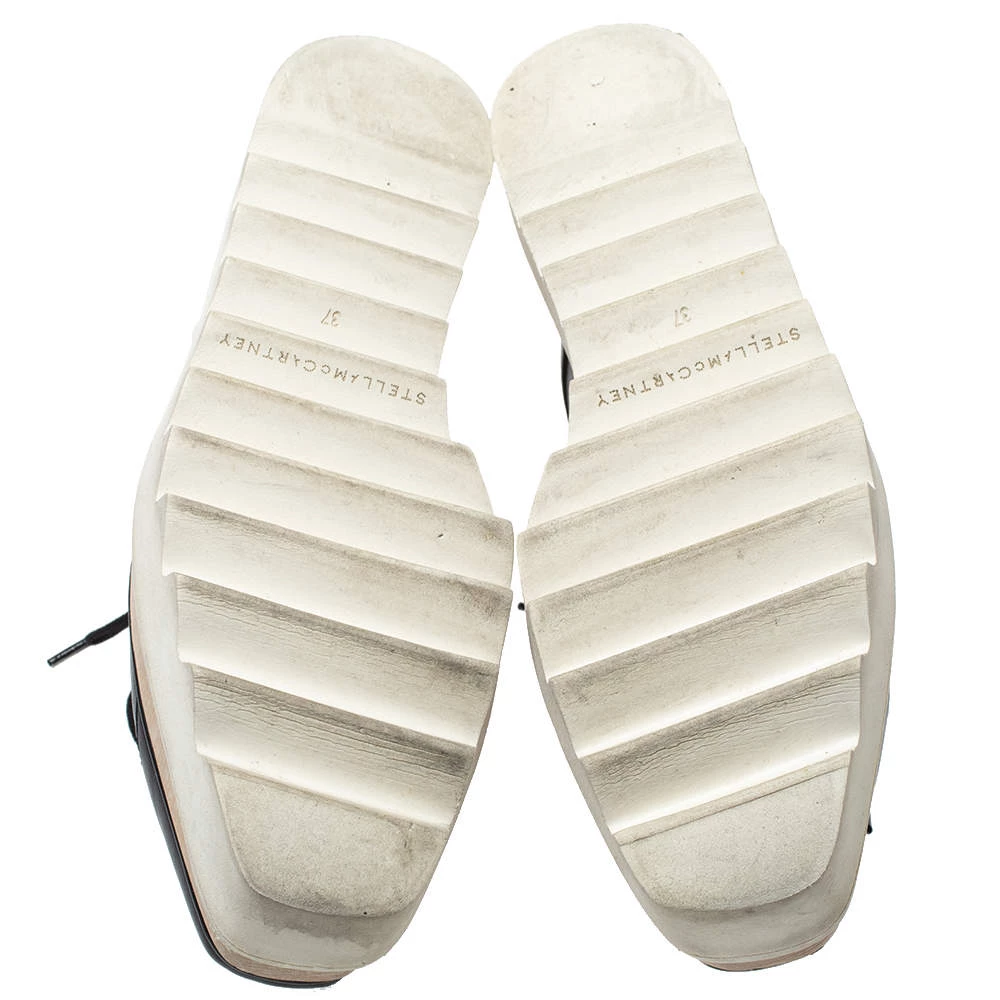 Stella McCartney Black Faux Leather Elyse Star Platform Lace Up Booties Size 37 For Women 8 Stella McCartney Black Faux Leather Elyse Star Platform Lace Up Booties Size 37 For Women - Image 6