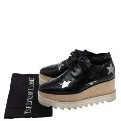 Stella McCartney Black Faux Leather Elyse Star Platform Lace Up Booties Size 37 For Women 17 Stella McCartney Black Faux Leather Elyse Star Platform Lace Up Booties Size 37 For Women -Stella McCartney Sales luxury women stella mccartney used shoes p316764 009