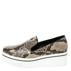 Stella McCartney Brown Faux Python Platform Slip On Sneakers Size 37 For Women -Stella McCartney Sales luxury women stella mccartney used shoes p317503 002