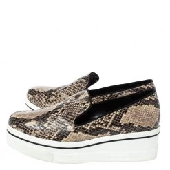 Stella McCartney Brown Faux Python Platform Slip On Sneakers Size 37 For Women -Stella McCartney Sales luxury women stella mccartney used shoes p317503 006