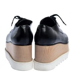 Stella McCartney Black Faux Leather Elyse Platform Derby Sneakers Size 38.5 For Women -Stella McCartney Sales luxury women stella mccartney used shoes p320252 003