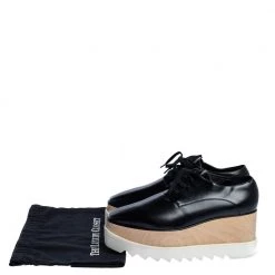 Stella McCartney Black Faux Leather Elyse Platform Derby Sneakers Size 38.5 For Women -Stella McCartney Sales luxury women stella mccartney used shoes p320252 009