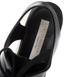 Stella McCartney Black Faux Leather Elyse Cutout Platform Derby Size 35.5 For Women -Stella McCartney Sales luxury women stella mccartney used shoes p326802 004