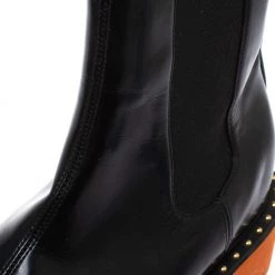 Stella Mccartney Black Glossy Faux Leather Odette Mid Length Boots Size 36 For Women -Stella McCartney Sales luxury women stella mccartney used shoes p328242 006