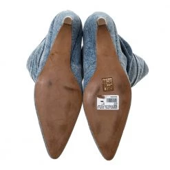 Stella McCartney Grey Denim Pointed Toe Mid Calf Boots Size 40 For Women -Stella McCartney Sales luxury women stella mccartney used shoes p328408 006