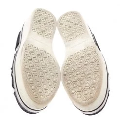 Stella McCartney Black Shimmery Faux Leather And Grey Satin Binx Star Platform Slip On Sneakers Size 37 For Women -Stella McCartney Sales luxury women stella mccartney used shoes p328603 002