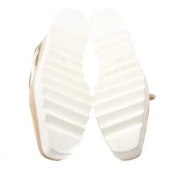 Stella McCartney Metallic Gold Faux Leather Elyse Platform Derby Sneakers Size 40.5 For Women -Stella McCartney Sales luxury women stella mccartney used shoes p328890 001