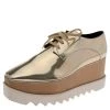 Stella McCartney Metallic Gold Faux Leather Elyse Platform Derby Sneakers Size 40.5 For Women 2 Stella McCartney Metallic Gold Faux Leather Elyse Platform Derby Sneakers Size 40.5 For Women -Stella McCartney Sales luxury women stella mccartney used shoes p328890 005