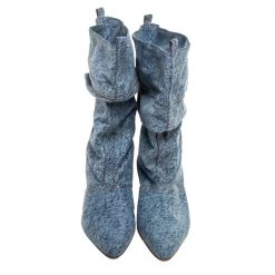 Stella McCartney Blue Crease Denim Mid Length Boots Size 39 For Women -Stella McCartney Sales luxury women stella mccartney used shoes p328893 003