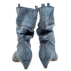 Stella McCartney Blue Crease Denim Mid Length Boots Size 39 For Women -Stella McCartney Sales luxury women stella mccartney used shoes p328893 004