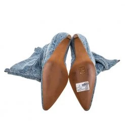 Stella McCartney Blue Crease Denim Mid Length Boots Size 39 For Women -Stella McCartney Sales luxury women stella mccartney used shoes p328893 008