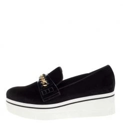 Stella McCartney Black Faux Suede Chain Embellished Platform Slip On Sneakers Size 41 For Women -Stella McCartney Sales luxury women stella mccartney used shoes p329299 006