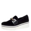 Stella McCartney Black Faux Suede Chain Embellished Platform Slip On Sneakers Size 41 For Women -Stella McCartney Sales luxury women stella mccartney used shoes p329299 008