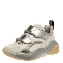 Stella McCartney White Faux Leather Eclypse Sneakers Size 40 For Women