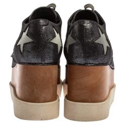 Stella McCartney Metallic Black Faux Leather Star Platform Derby Size 40 For Women -Stella McCartney Sales luxury women stella mccartney used shoes p333503 1601442248 005