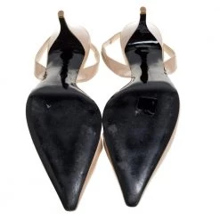 Stella McCartney Beige Faux Patent Leather Slingback Pumps Size 37.5 For Women -Stella McCartney Sales luxury women stella mccartney used shoes p333676 001