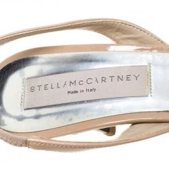 Stella McCartney Beige Faux Patent Leather Slingback Pumps Size 37.5 For Women -Stella McCartney Sales luxury women stella mccartney used shoes p333676 005