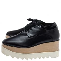 Stella McCartney Black Faux Patent Leather Elyse Platform Derby Size 37 For Women 13 Stella McCartney Black Faux Patent Leather Elyse Platform Derby Size 37 For Women -Stella McCartney Sales luxury women stella mccartney used shoes p339374 003