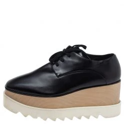 Stella McCartney Black Faux Patent Leather Elyse Platform Derby Size 37 For Women 11 Stella McCartney Black Faux Patent Leather Elyse Platform Derby Size 37 For Women -Stella McCartney Sales luxury women stella mccartney used shoes p339374 008
