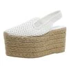 Stella McCartney White Faux Leather Wedge Espadrilles Size 40 For Women -Stella McCartney Sales luxury women stella mccartney used shoes p345 0001