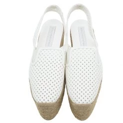 Stella McCartney White Faux Leather Wedge Espadrilles Size 40 For Women 18 Stella McCartney White Faux Leather Wedge Espadrilles Size 40 For Women -Stella McCartney Sales luxury women stella mccartney used shoes p345 0005