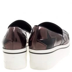 Stella McCartney Black/Brown Faux Leather Binx Star Platform Slip On Sneakers Size 38 For Women -Stella McCartney Sales luxury women stella mccartney used shoes p349661 006