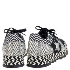 Stella McCartney Monochrome Faux Suede And Woven Straw/Tweed Macy Star Trainers Sneakers Size 38 For Women -Stella McCartney Sales luxury women stella mccartney used shoes p356602 006