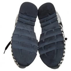 Stella McCartney Monochrome Faux Suede And Woven Straw/Tweed Macy Star Trainers Sneakers Size 38 For Women -Stella McCartney Sales luxury women stella mccartney used shoes p356602 007