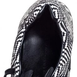 Stella McCartney Monochrome Faux Suede And Woven Straw/Tweed Macy Star Trainers Sneakers Size 38 For Women -Stella McCartney Sales luxury women stella mccartney used shoes p356602 009