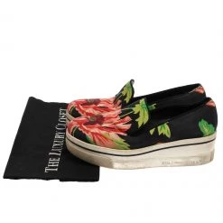 Stella McCartney Black Floral Printed Canvas Slip On Sneakers Size 37 For Women -Stella McCartney Sales luxury women stella mccartney used shoes p359698 008