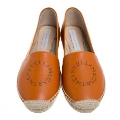 Stella McCartney Orange Faux Leather Logo Espadrilles Size 39 For Women -Stella McCartney Sales luxury women stella mccartney used shoes p360313 002