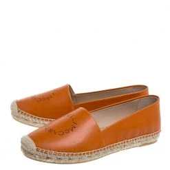 Stella McCartney Orange Faux Leather Logo Espadrilles Size 39 For Women -Stella McCartney Sales luxury women stella mccartney used shoes p360313 006