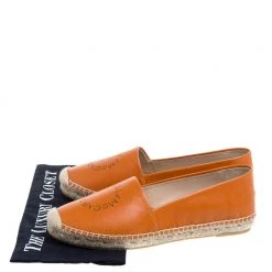 Stella McCartney Orange Faux Leather Logo Espadrilles Size 39 For Women -Stella McCartney Sales luxury women stella mccartney used shoes p360313 008