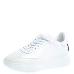 Stella McCartney White Faux Leather Loop Sneakers Size 39 For Women