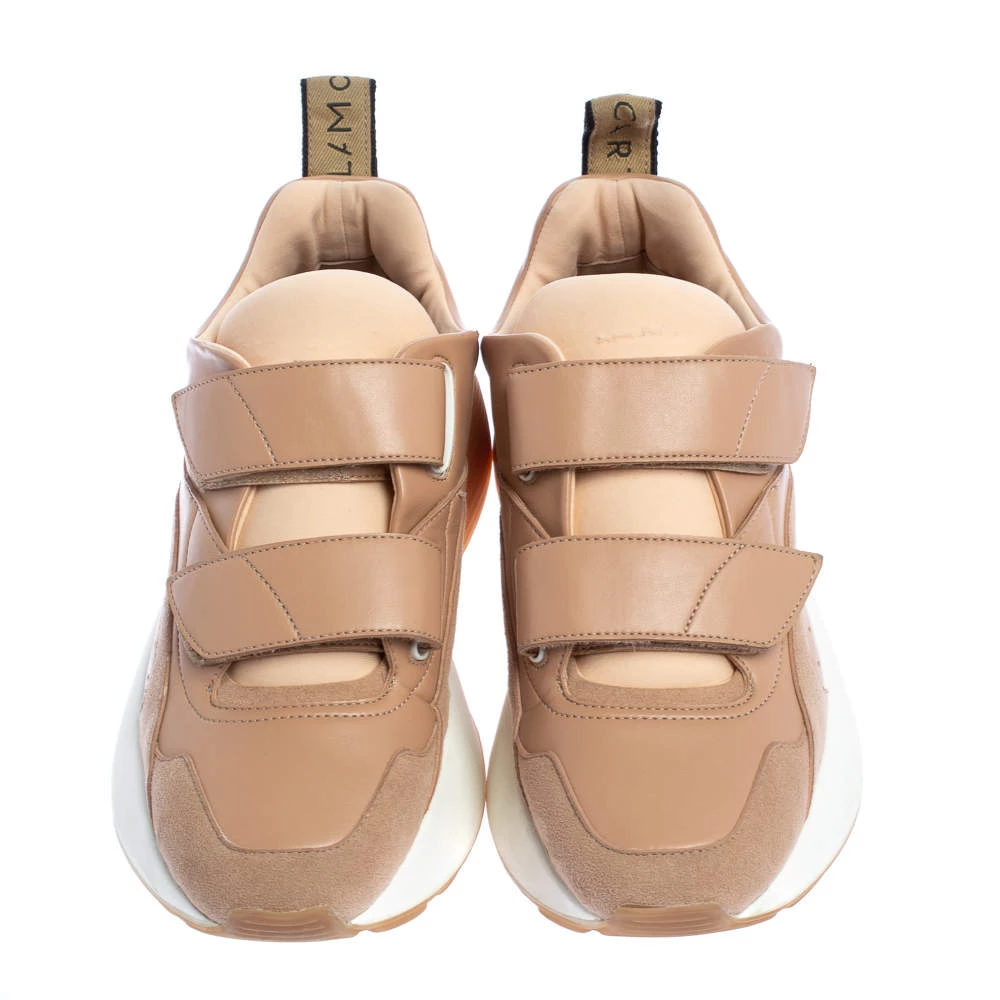 Stella McCartney Nude Faux Leather And Faux Suede Eclypse Velcro Sneakers Size 39 For Women 5 Stella McCartney Nude Faux Leather And Faux Suede Eclypse Velcro Sneakers Size 39 For Women - Image 3