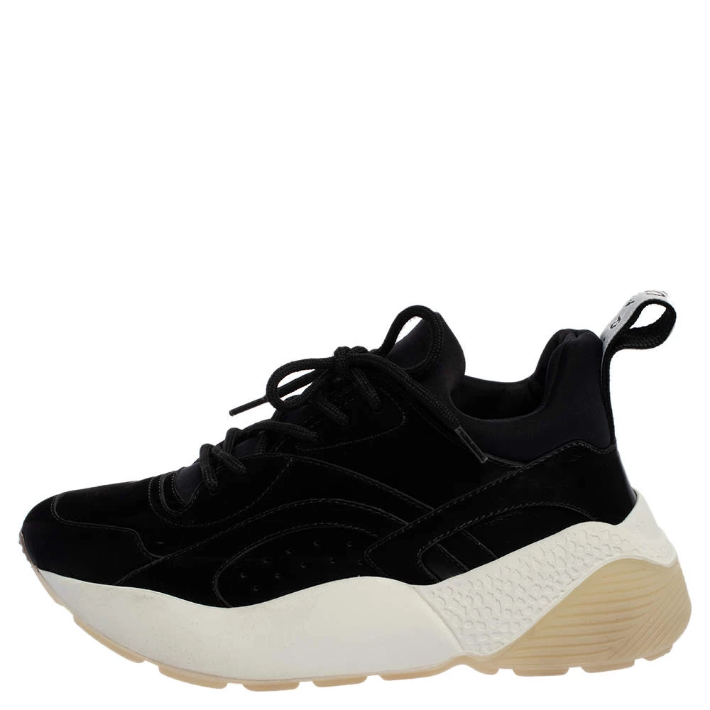 Stella McCartney Black Polyamide Fabric Eclypse Low Top Sneakers Size 37 For Women 4 Stella McCartney Black Polyamide Fabric Eclypse Low Top Sneakers Size 37 For Women - Image 2