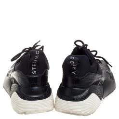 Stella McCartney Black Faux Suede And Embossed Leather Eclypse Low Top Sneakers Size 39 For Women -Stella McCartney Sales luxury women stella mccartney used shoes p362076 007