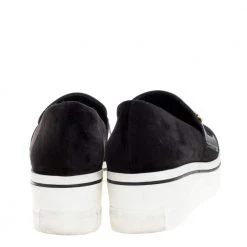 Stella McCartney Black Faux Suede Chain Embellished Platform Slip On Sneakers Size 39 For Women -Stella McCartney Sales luxury women stella mccartney used shoes p364492 003