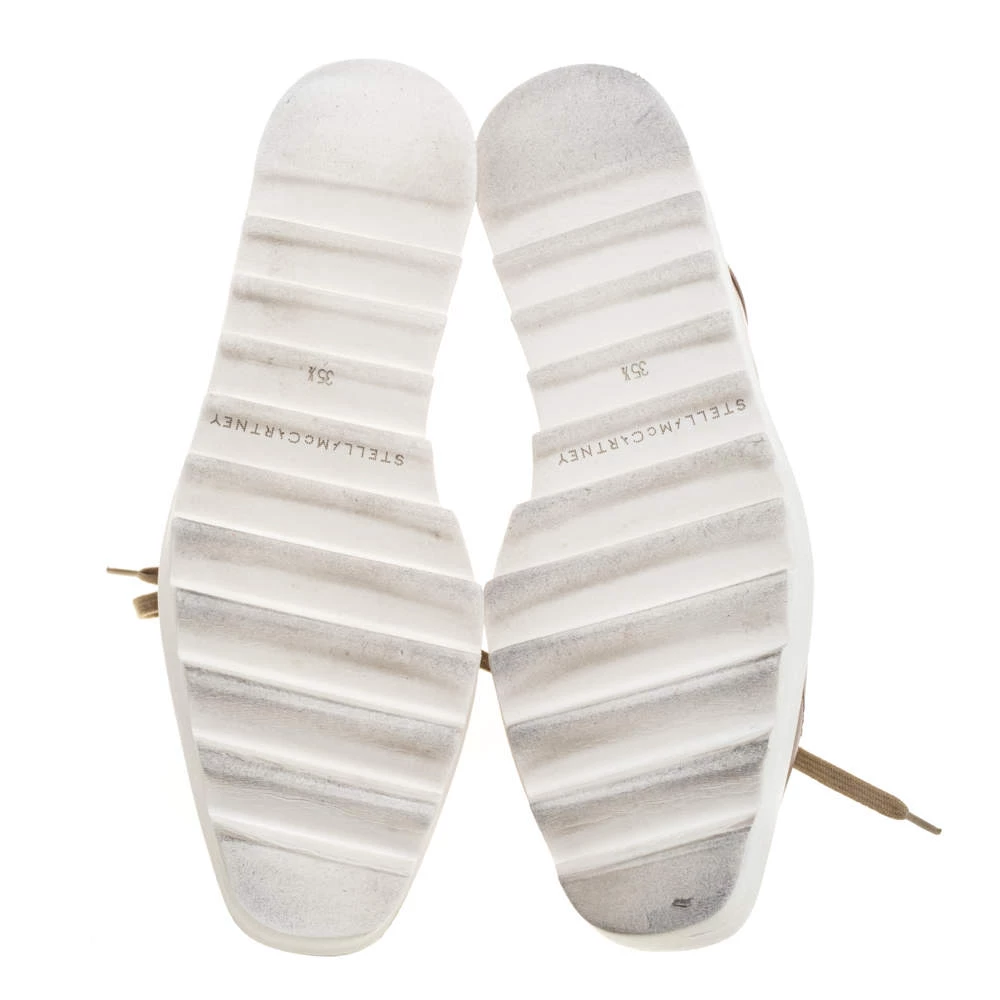 Stella McCartney Beige Faux Leather Elyse Star Platform Lace Up Derby Size 35.5 For Women 8 Stella McCartney Beige Faux Leather Elyse Star Platform Lace Up Derby Size 35.5 For Women - Image 6