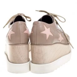 Stella McCartney Beige Faux Leather Elyse Star Platform Lace Up Derby Size 35.5 For Women 14 Stella McCartney Beige Faux Leather Elyse Star Platform Lace Up Derby Size 35.5 For Women -Stella McCartney Sales luxury women stella mccartney used shoes p364635 002