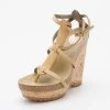 Stella McCartney Demetra Cork And Faux-Suede Wedges Size 37.5 For Women
